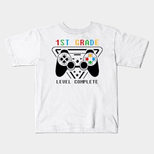 1st Grade Level Complete Gamer Class Of 2024 Graduation Kids T-Shirt